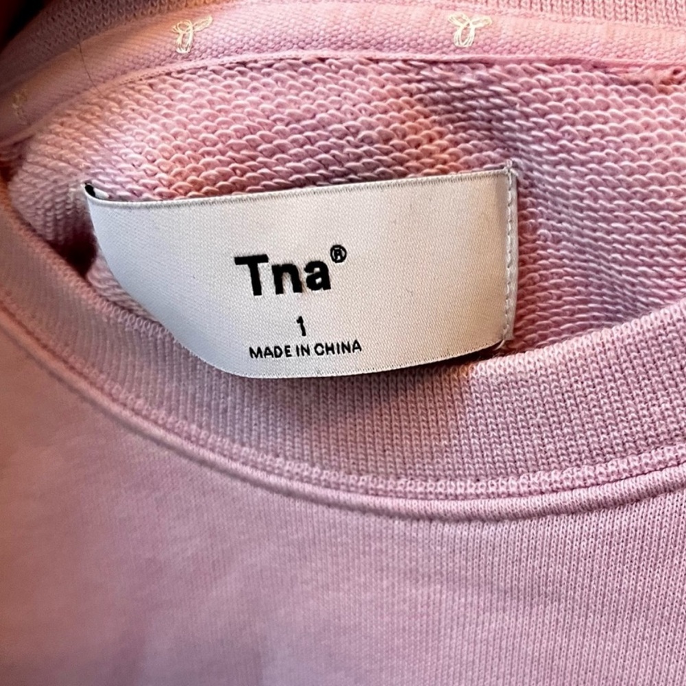 TNA Soft  Cosy Fleece Light Pink Lilac Pullover Sweater New Without tags Size 1 - Picture 4 of 8